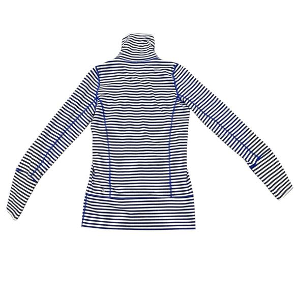 Lululemon In Stride Jacket Women's 4 Blue White Narrow Stripe Zip Up Athleisure - Picture 6 of 8